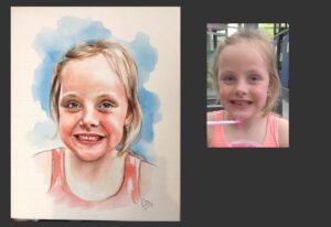 Aquarel schilderij meisje