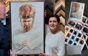 Christelijk schilderij: Jezus biddend