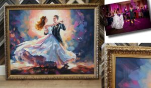 Openingsdans huwelijk schilderij in olieverf